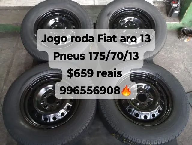 Jogo Roda Fiat Aro Com Pneus Palio Uno Siena Fiorino Pr Mio Elba Carros Vans E