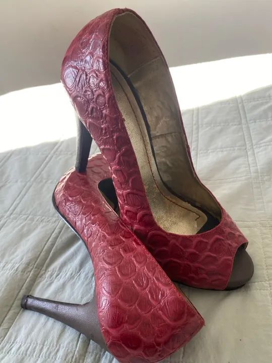Peep toe Salto alto Marsala - Foto 5