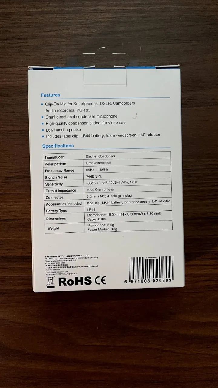 Microfone De Lapela Simples By-m1 Boya Preto - Foto 2