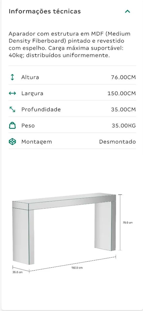 Aparador e mesa de centro espelhados Tok&Stok - Foto 5