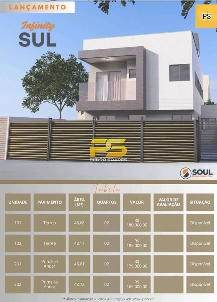 Lançamento Apartamentos no Residencial Infinity Sul a partir R$ 165.000,00