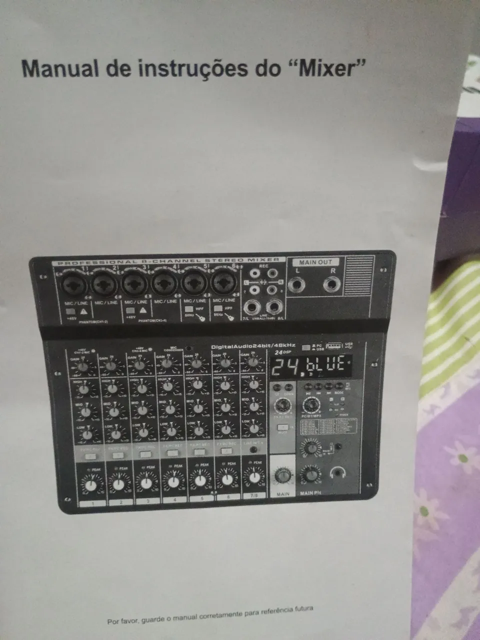 Mesa de Som Mixer 8 Canais Profissional
