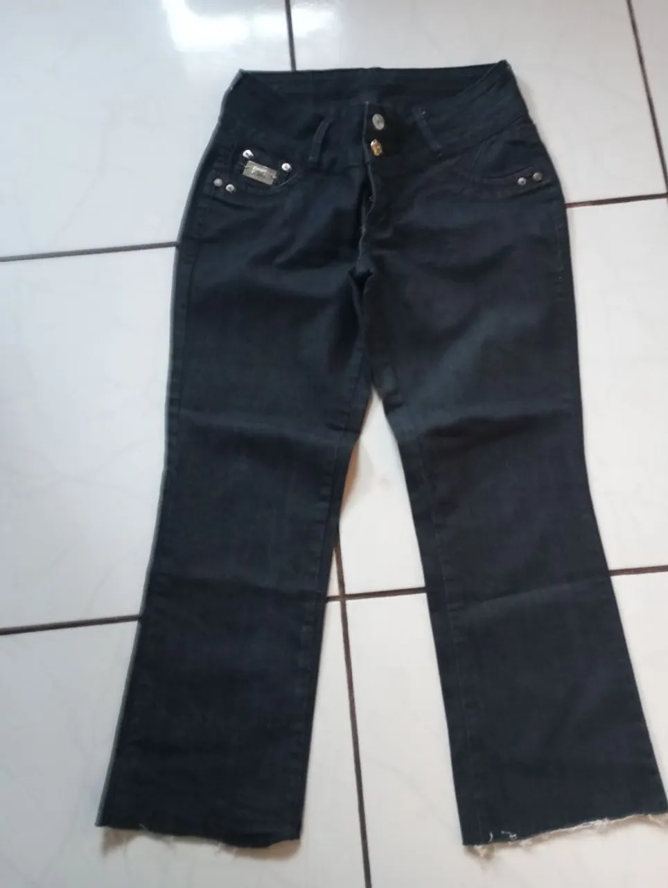 Calça Jeans Flare Preta
