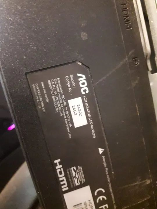 monitor aoc gamer 240Hz com defeito - Foto 3