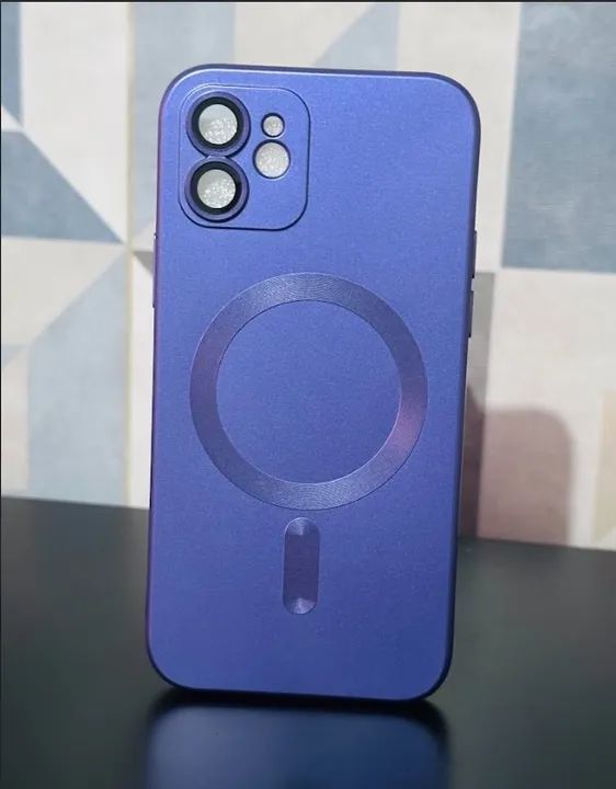 2 Capas para Celular Iphone 12 Siliconada Roxa