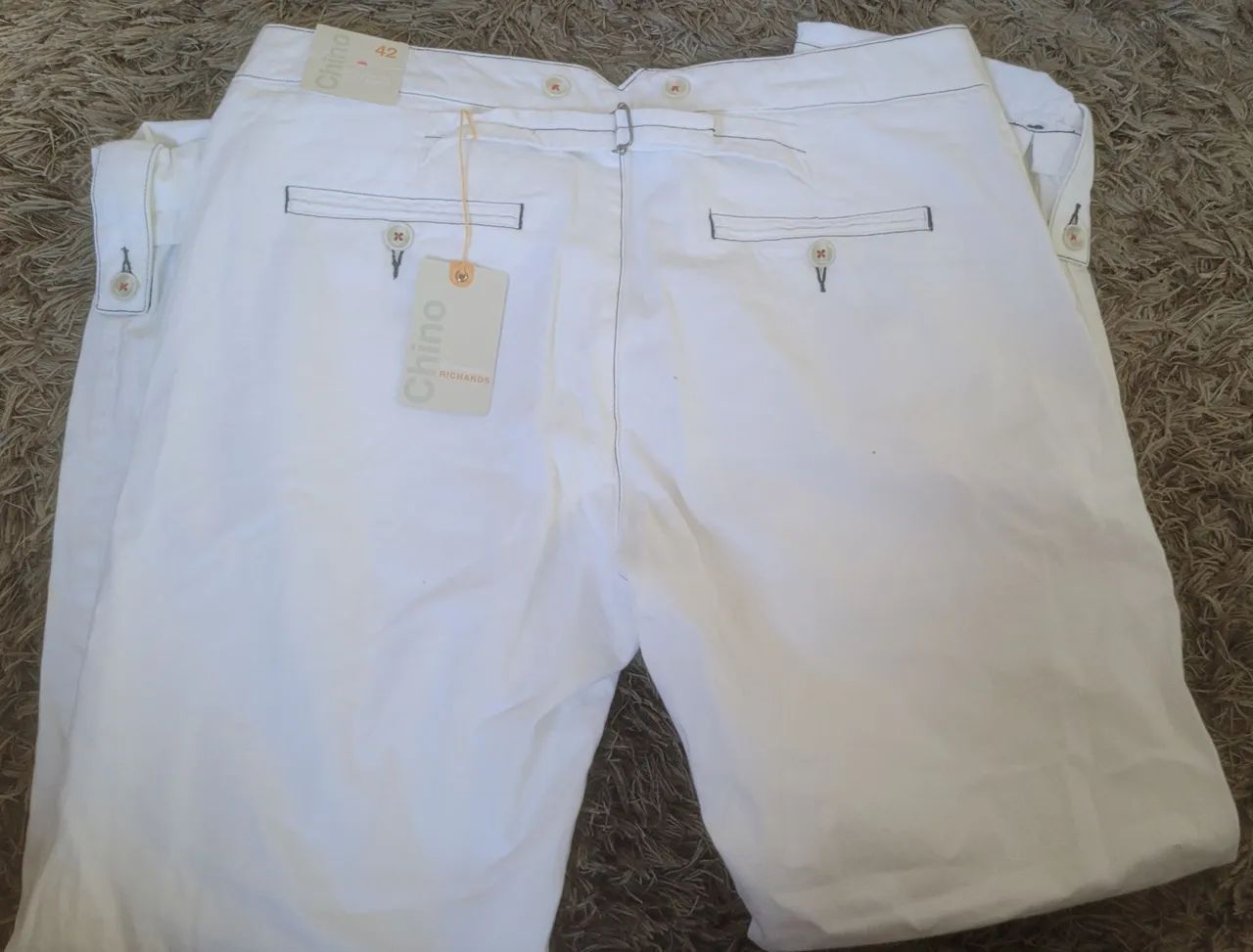 Calça branca casual da Richards - Foto 3