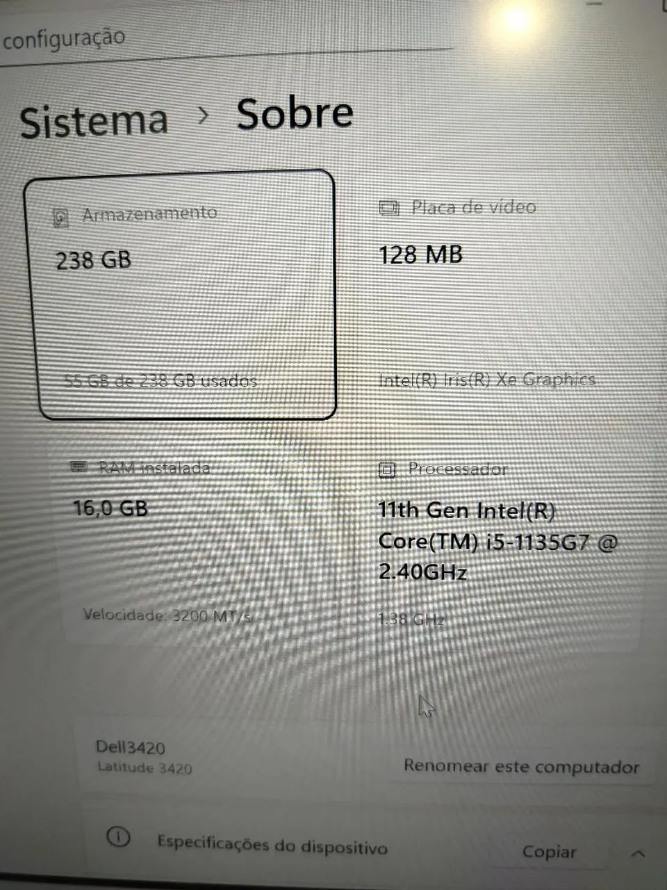 Notebook Dell 3420 16G Nvme 256  corei5 - Foto 6