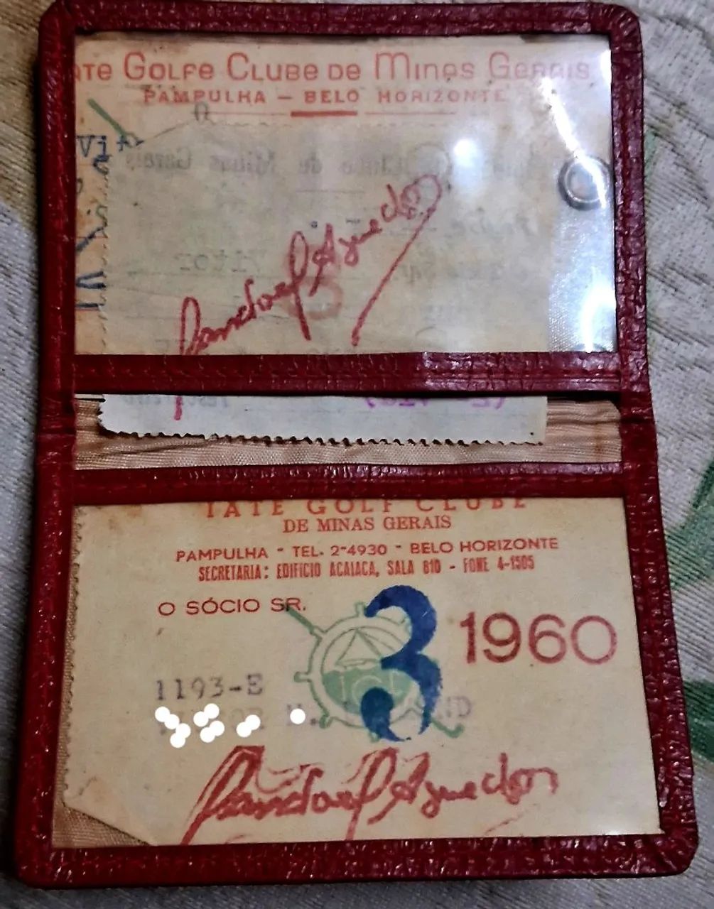 Carteira Iate Golfe Clube 1950 - Minas Gerais COLECIONISMO  - Foto 2