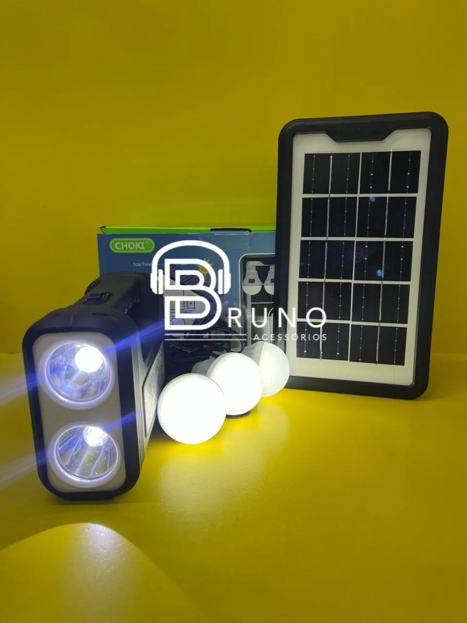 Kit Solar com Lâmpadas LED para Iluminação de Área Externa