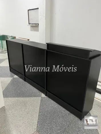 Balcão Caixa + 2 Balcões Atendimento - Preto 