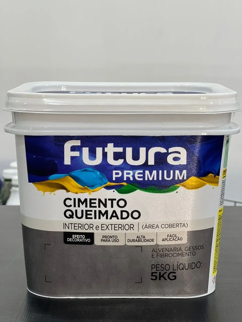 Cimento Queimado Futura Nas Cores Cinza Claro-Cinza Medio-Cinza Escuro 5L 