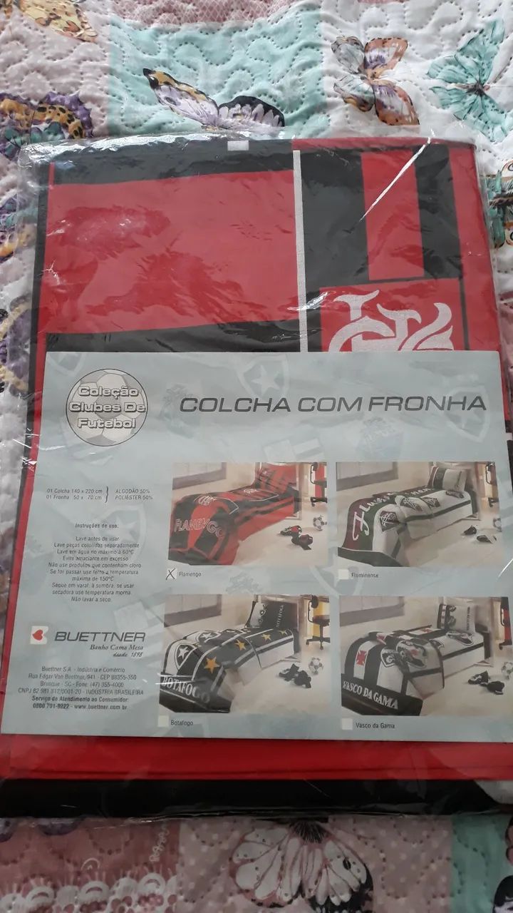 Cobertor, Lençol e Fronha do Flamengo, marca Buettner, Nunca Usado, Original, Solteiro. - Foto 3