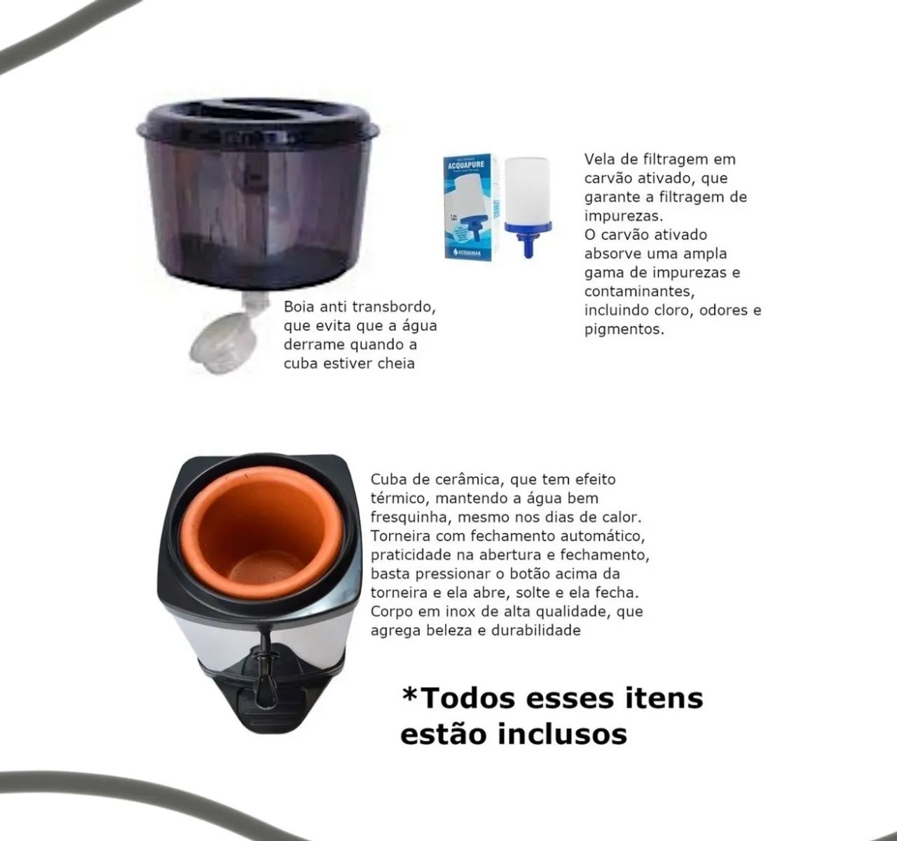 Filtro de água de barro preto  - Foto 4