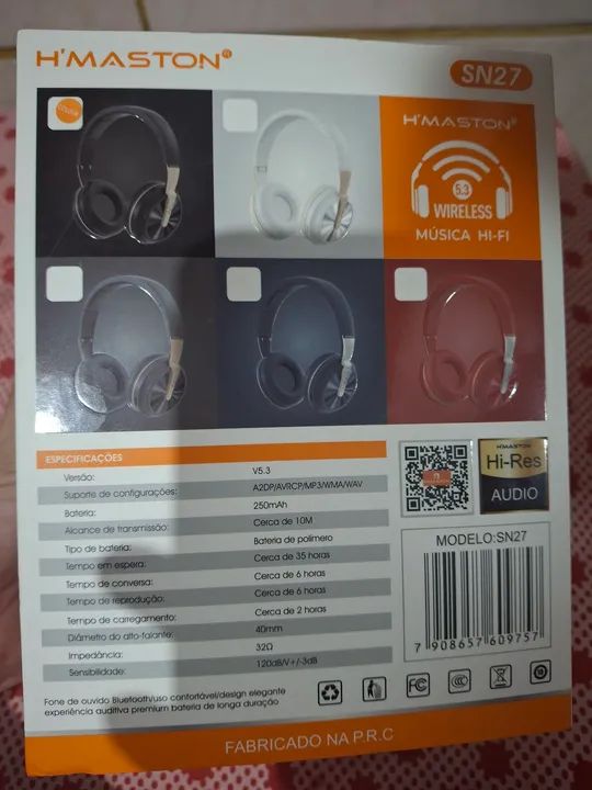 FONE H'MASTON NOVO E PRETO - Foto 2