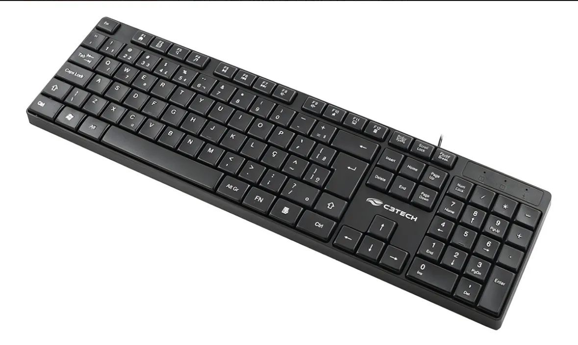 Teclado Slim USB Multimídia Brinde apoio ergonômico 