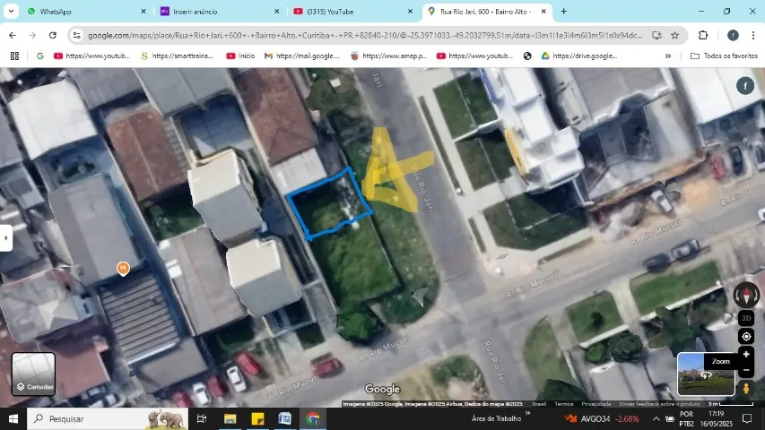 TERRENO EM ÓTIMA LOCALIZAÇÃO NO BAIRRO (RUA DO BANCO ITAÚ) ALTO EM CURITIBA