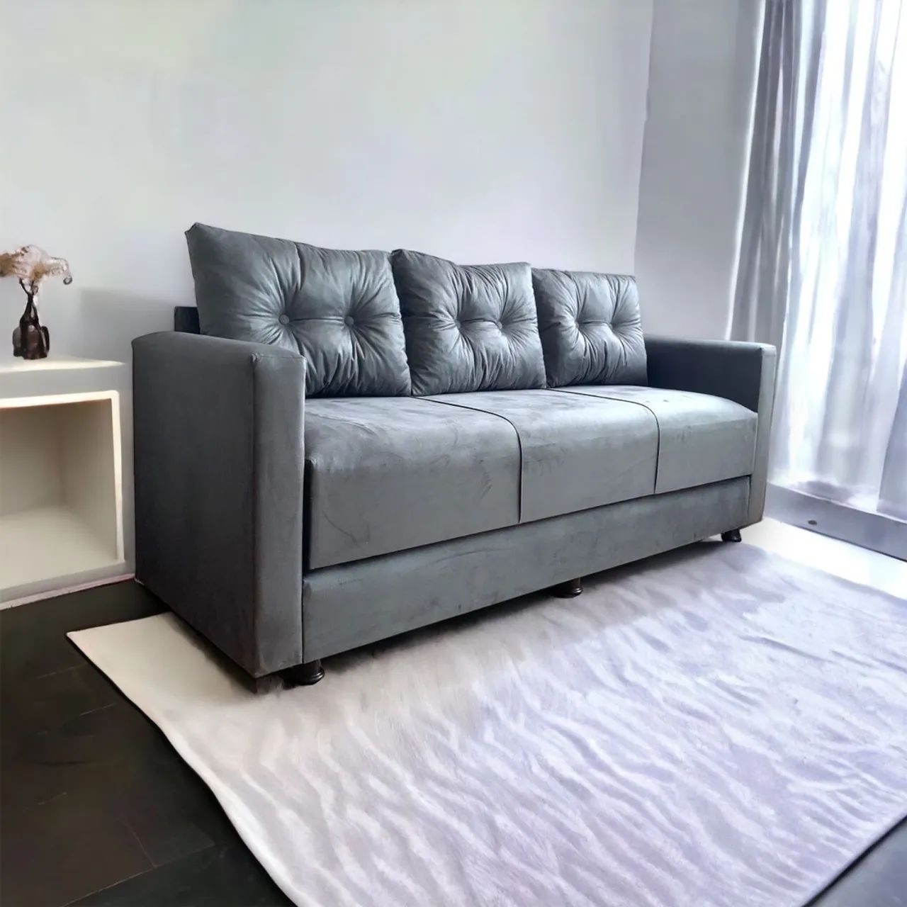 Sofá cama casal ELEGANTE DE TRÊS LUGARES DIVERSAS CORES