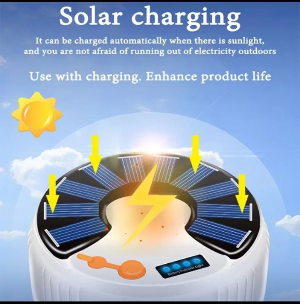 Lâmpada Solar Portátil - Carregamento Automático