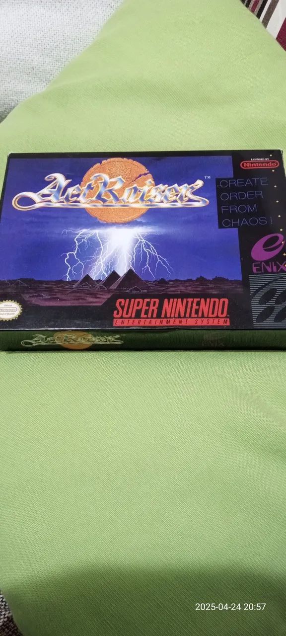 Jogo Original Super Nintendo - Actraiser - com manual original e berço. - Foto 4