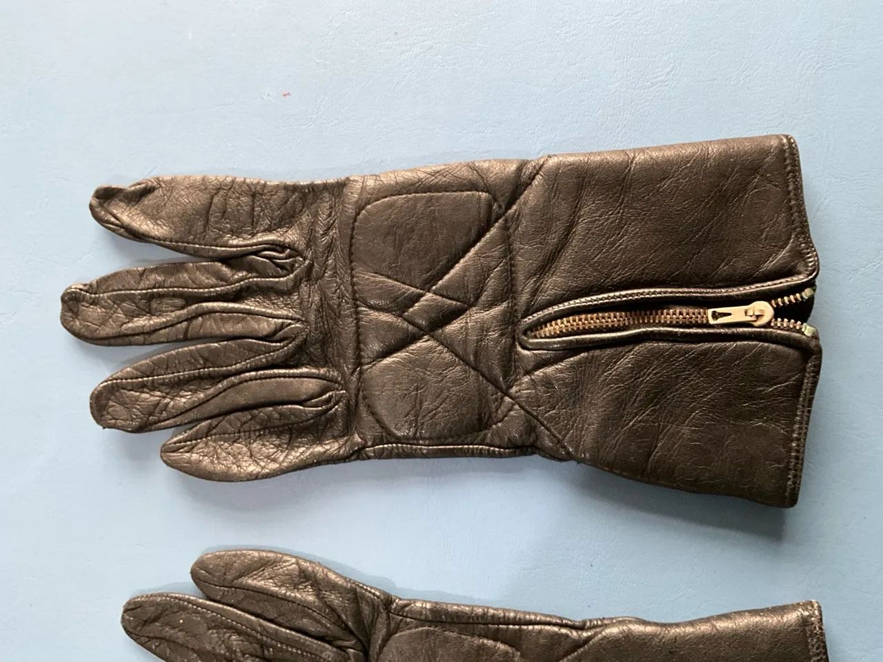Luvas de couro  com zíper para motoqueira - Foto 6