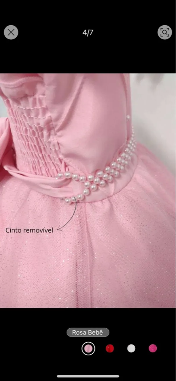 Vestido rosa TAM 4 anos usado uma única vez * interessados entrar em contato