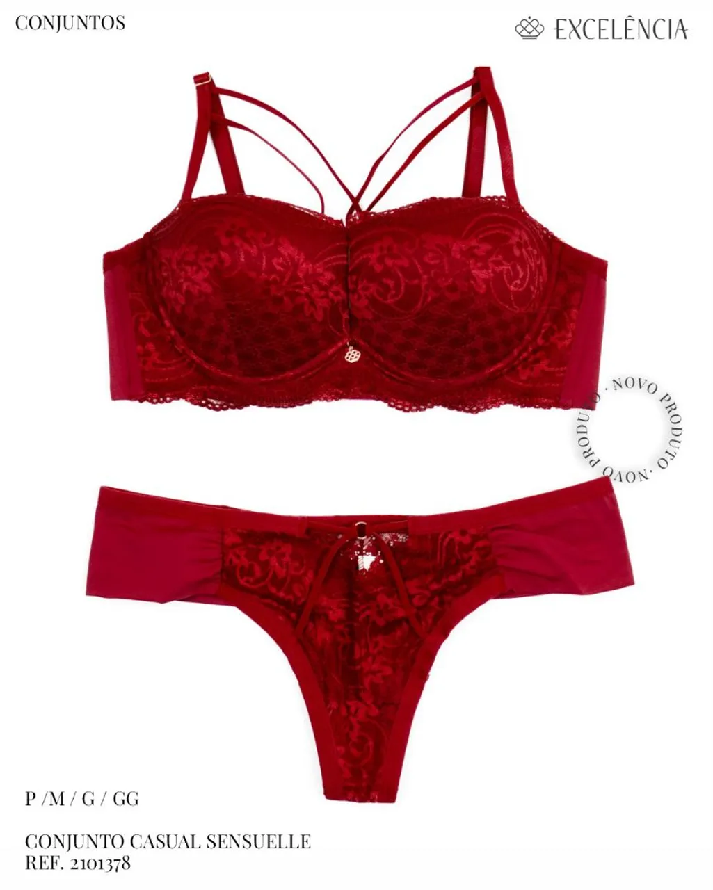 Conjunto de Lingerie Renda Sensual .Excelência lingerie TM M GG Disponível