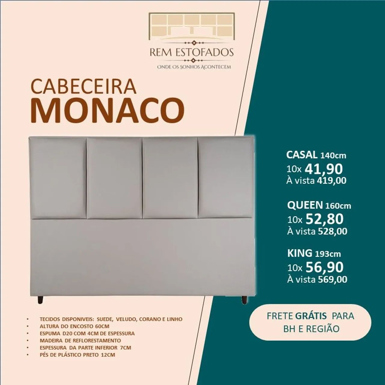 Cama Box com Baú e Cabeceira - Novo - Foto 3