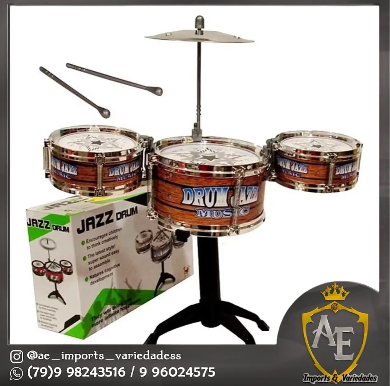 Bateria Infantil Brinquedo Jazz Drum