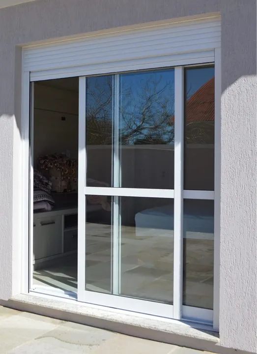 Porta de correr alumínio 2 folhas - EXCELENTE ESTADO