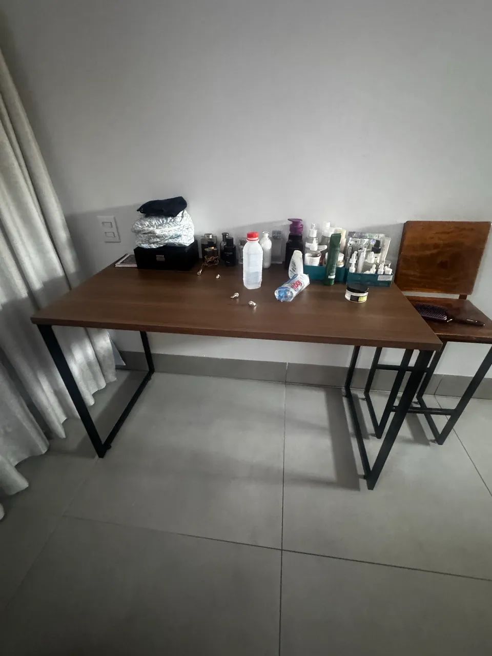 Mesa de Escritório Industrial Madeira e Ferro
