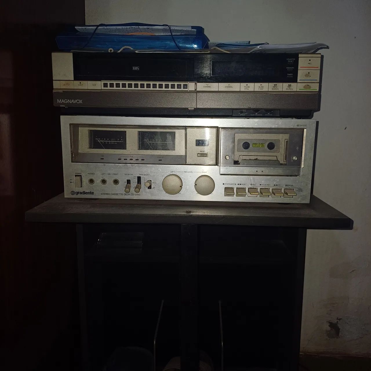 tape deck Gradiente+vídeo k7*necessário ajustes muito tempo parado Ribeirão Preto retirar 