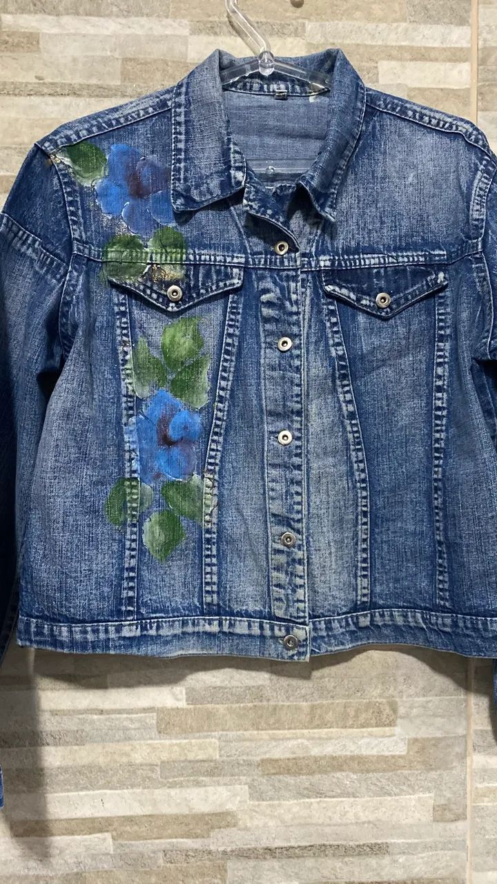 Jaqueta jeans retrô modelo anos 80  - Foto 2