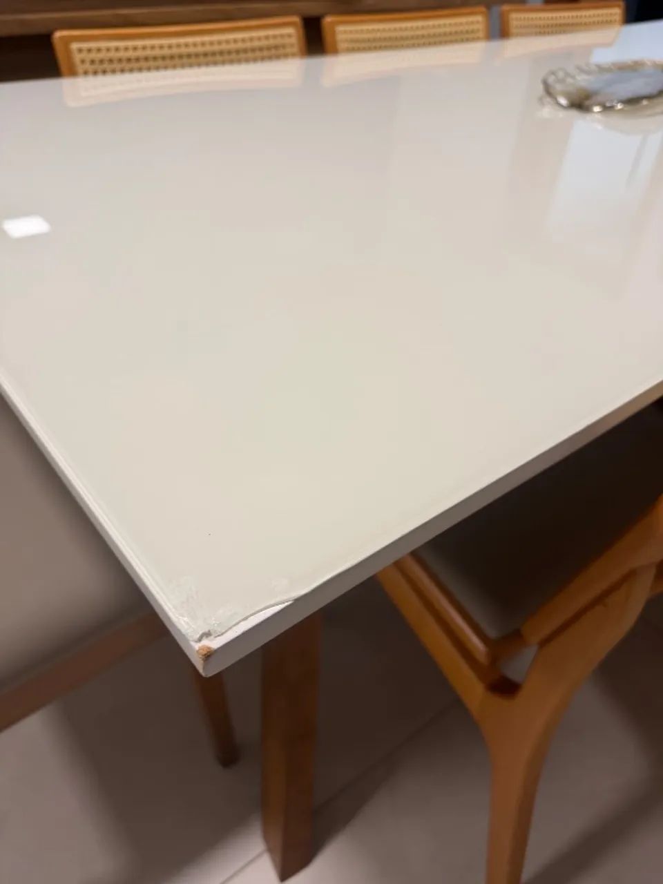 Mesa de jantar tampo de vidro laqueada 2,20 - Foto 5