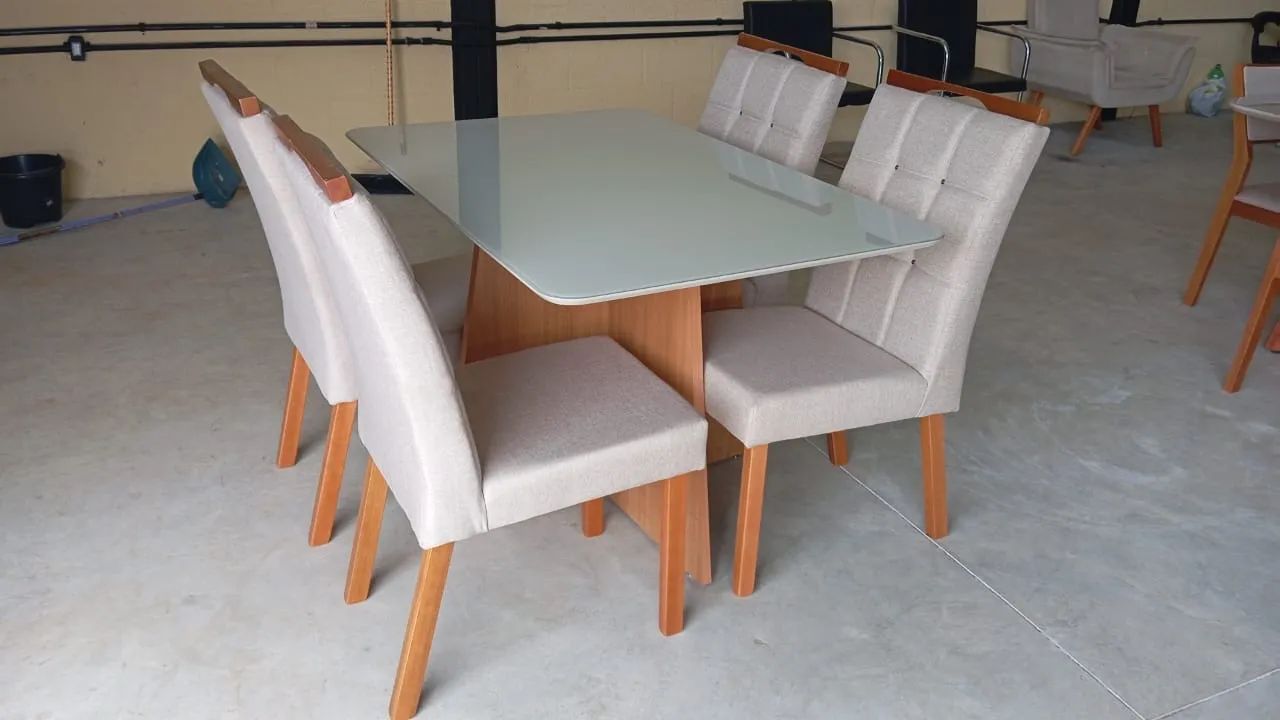 Mesa de Jantar 120x90 Com 4 Cadeiras