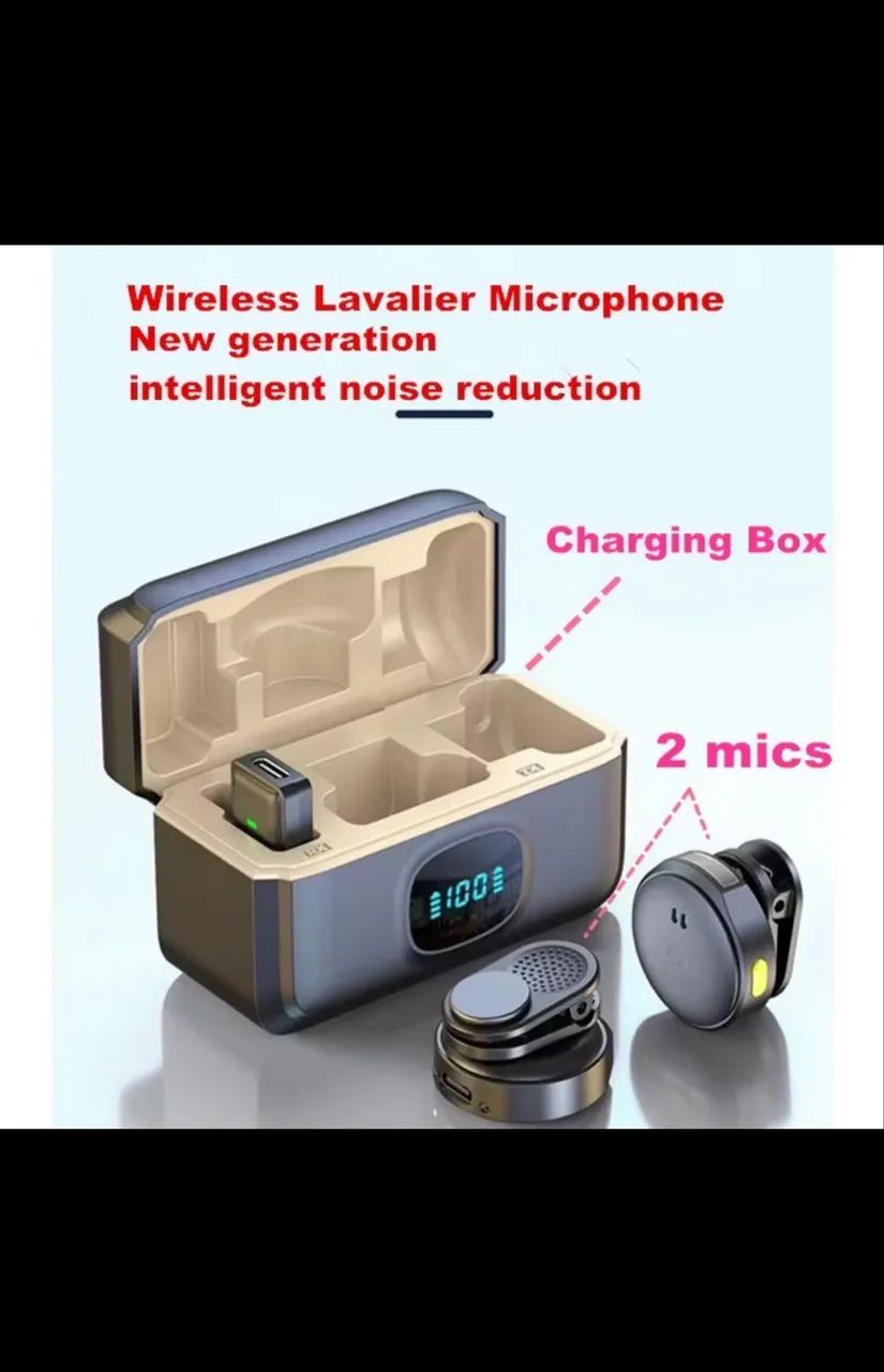 Microfone sem fio com redução de ruído bola de pelo Mini microfone  - Foto 6