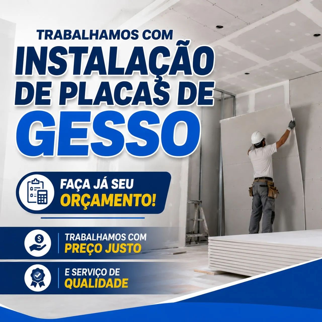 Instalação de forro de gesso 