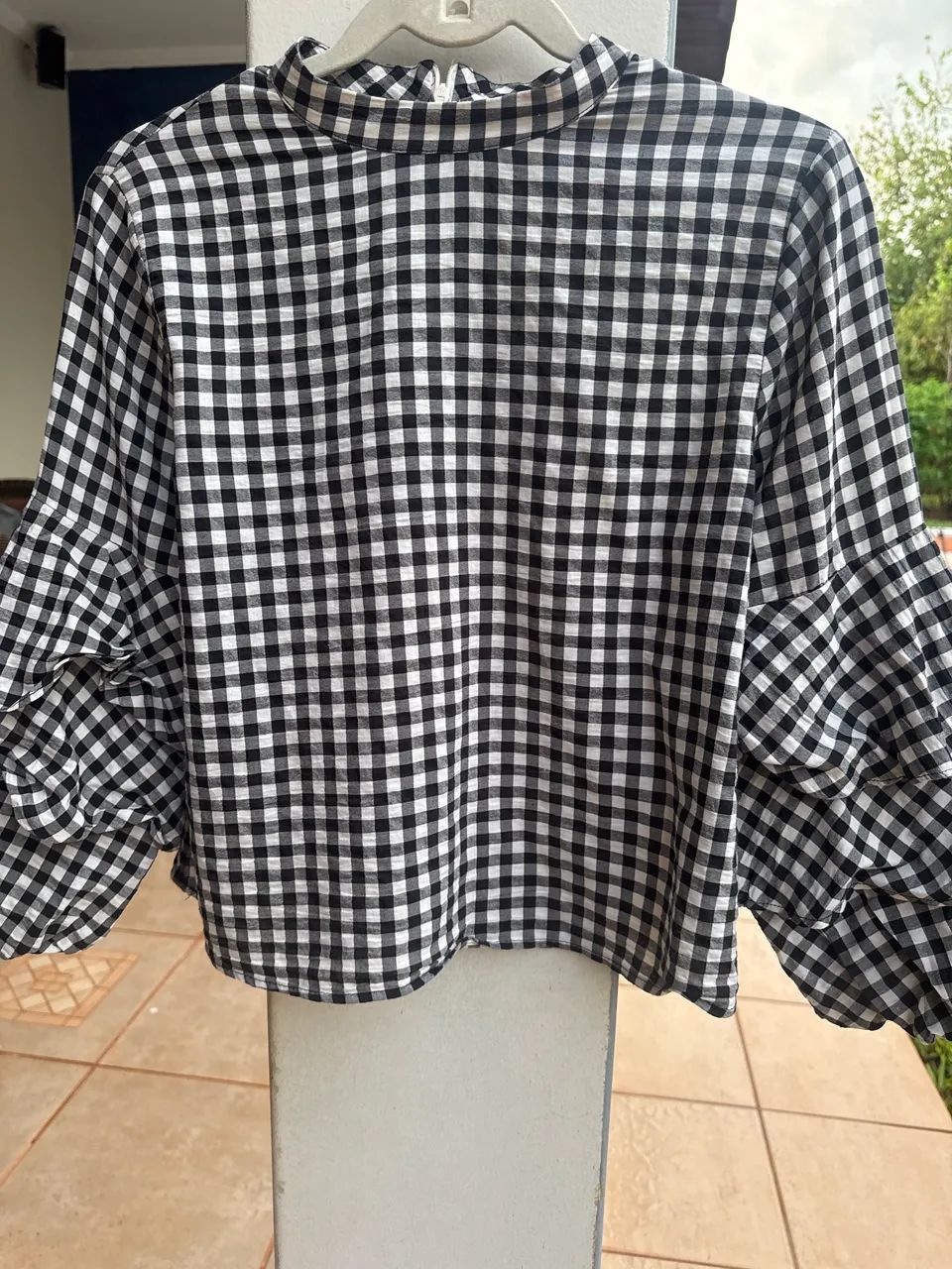 Blusa xadrez Zara 