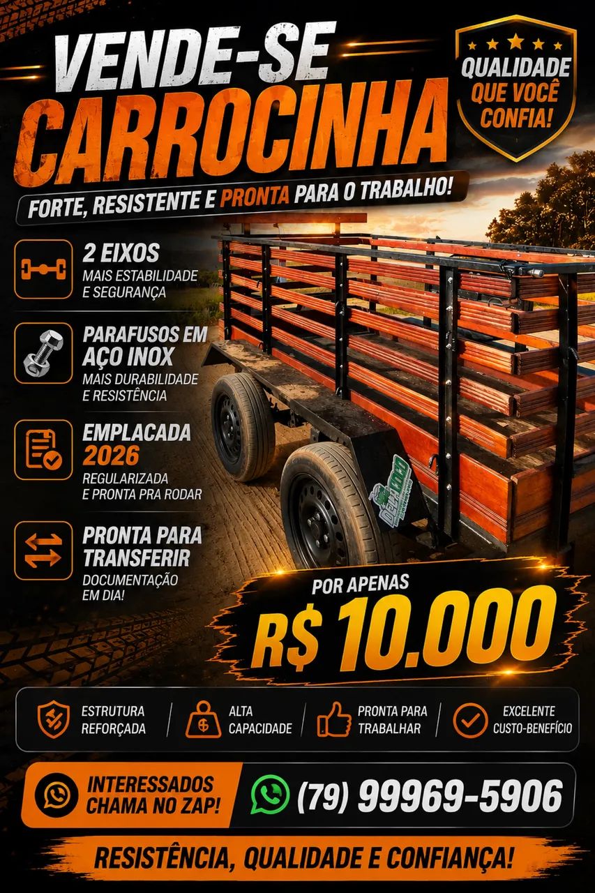 Carrocinha 2 eixos 