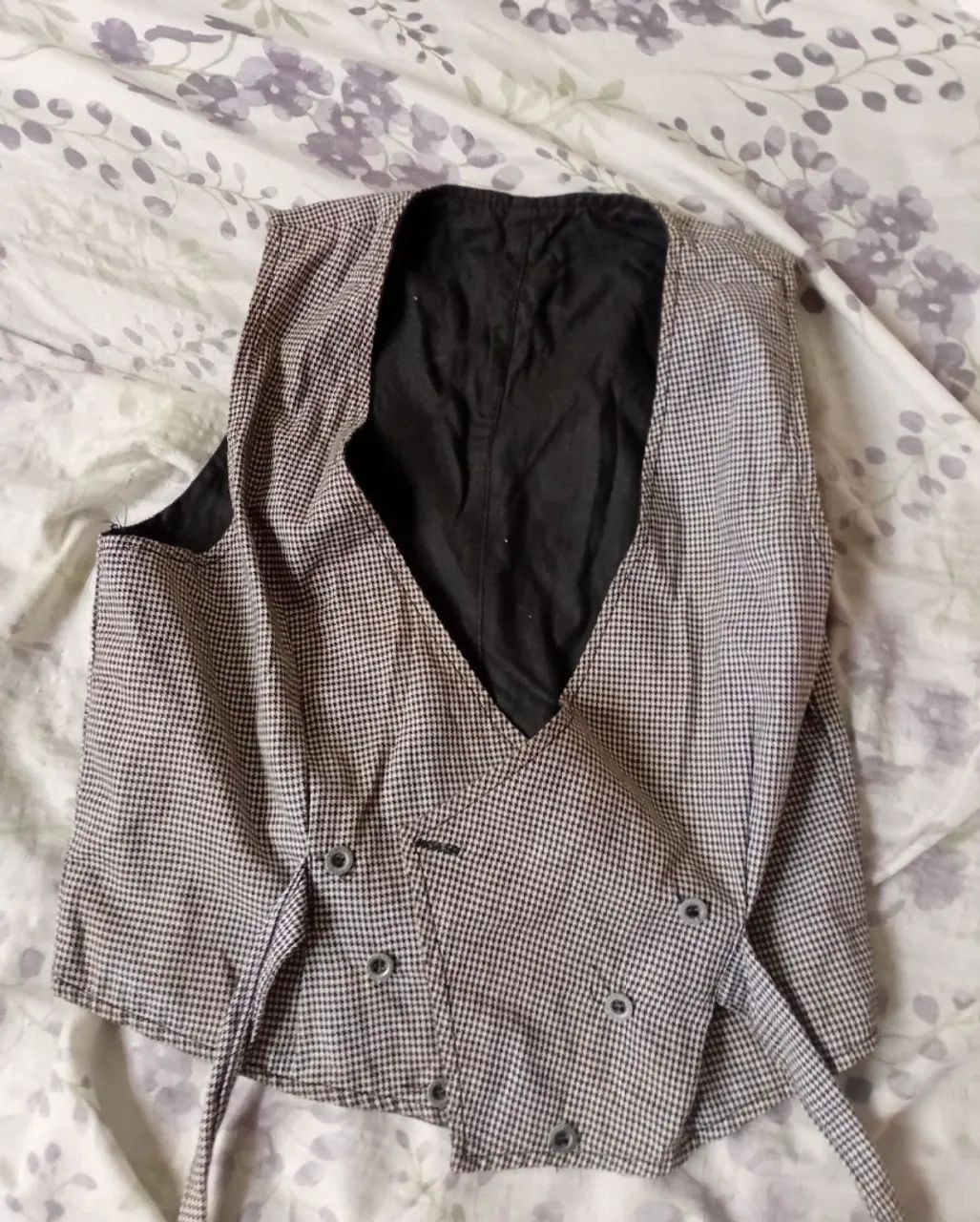 Colete vintage xadrez 