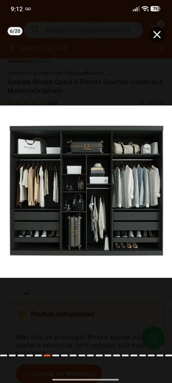 Guarda roupa 6 portas  - Foto 3