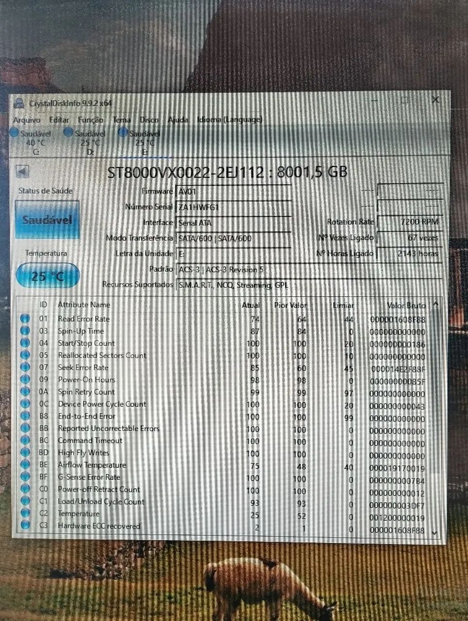 HD SEAGATE SKYHAWK 8TB - Foto 3