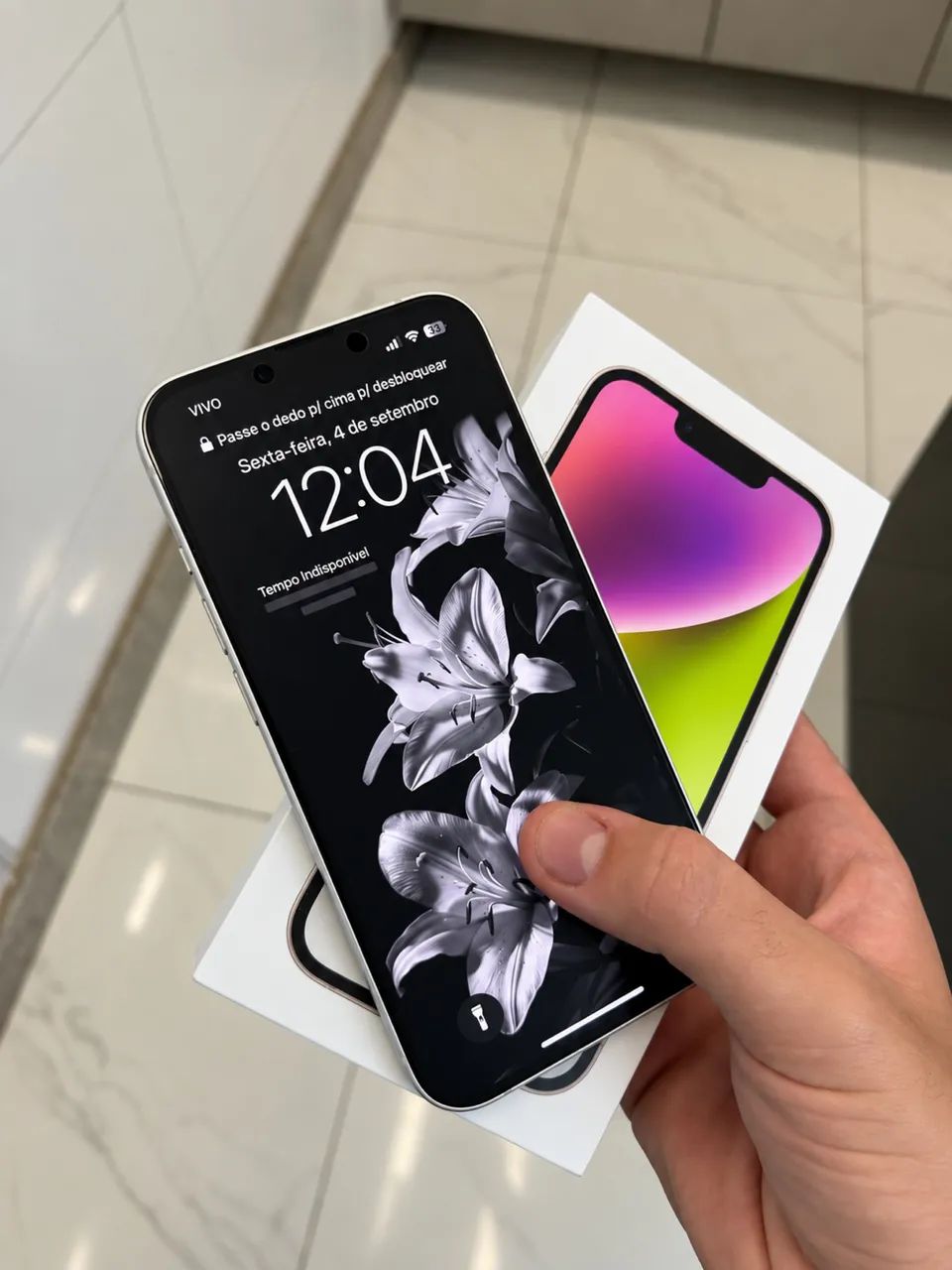 iPhone 14, 128GB Branco, Bateria 87%