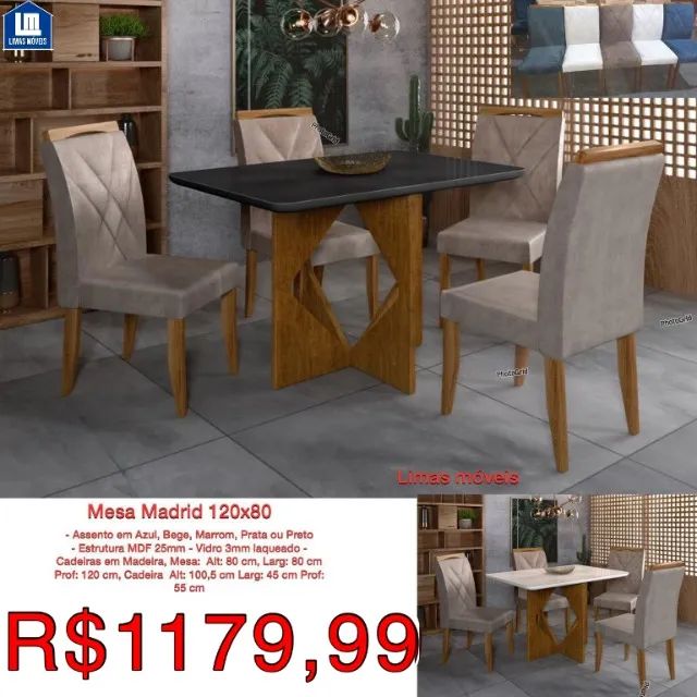 MESA DE JANTAR VARIADAS E FRETE GRÁTIS PARA VARIOS BAIRROS DO RJ - Foto 4