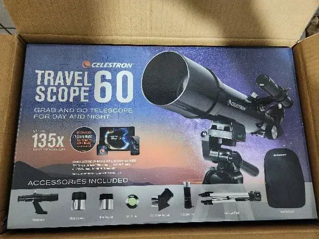 Telescópio Refrator Celestron Travel Scope 60 C/acessórios Preto - Foto 5