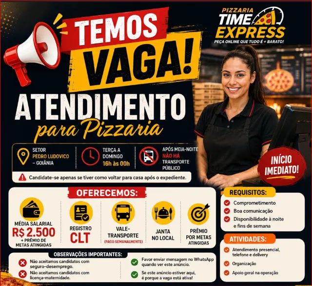 Atendimento em pizzaria