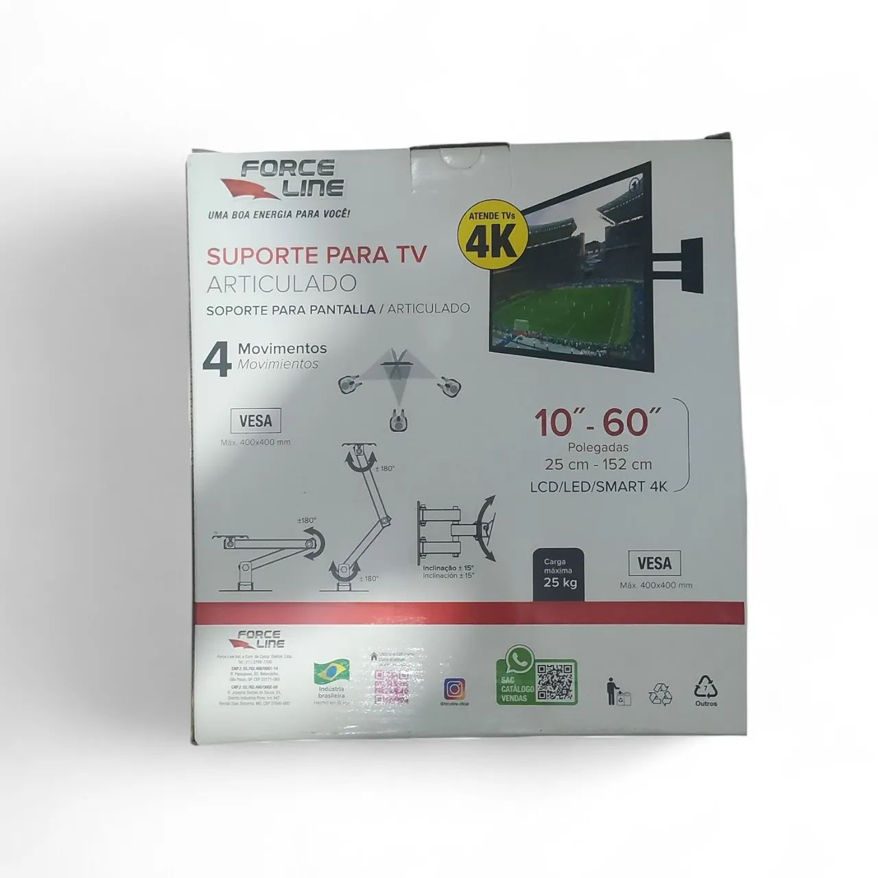 Suporte Articulado para TV Force Line 10 a 60 Polegadas Vesa Até 400x400 - Foto 3