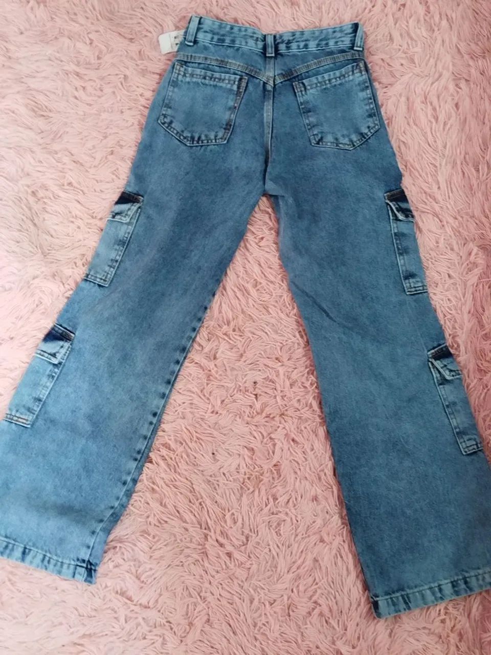 Calça jeans cargo 4 bolsos  - Foto 2