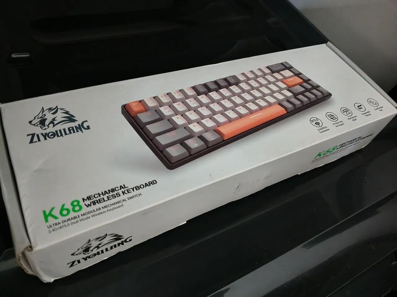 Teclado k68 mecânico wireless