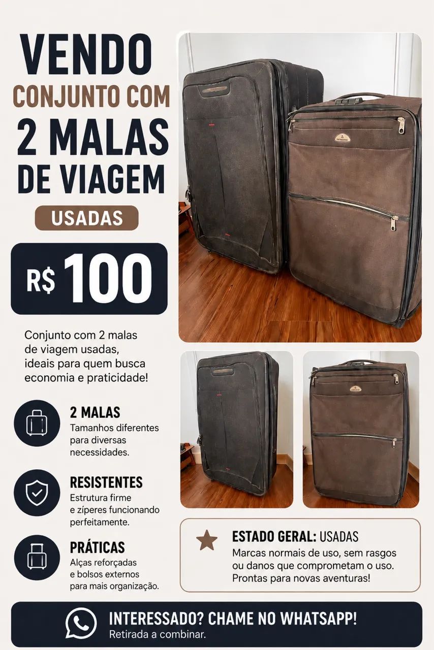 Vende-se malas de viagem