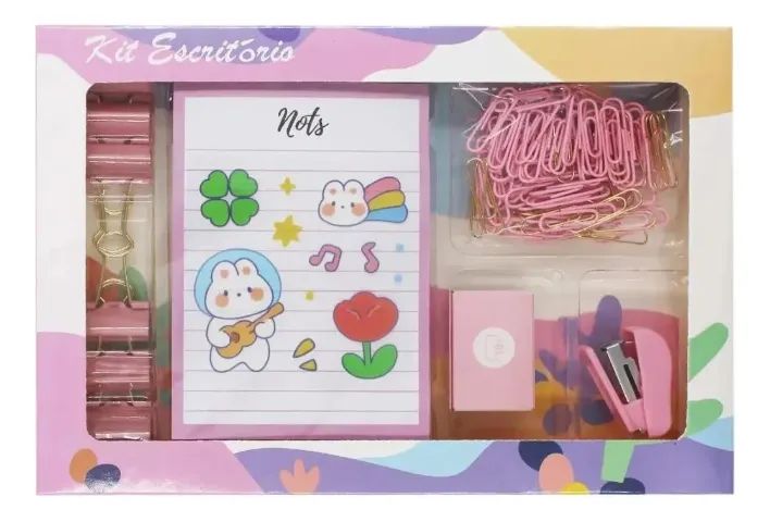(PROMOÇÃO PIX) Kit escritório bloco adesivo clips - Foto 2